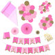 Color Pop Party Decor Kit, Pink and Gold