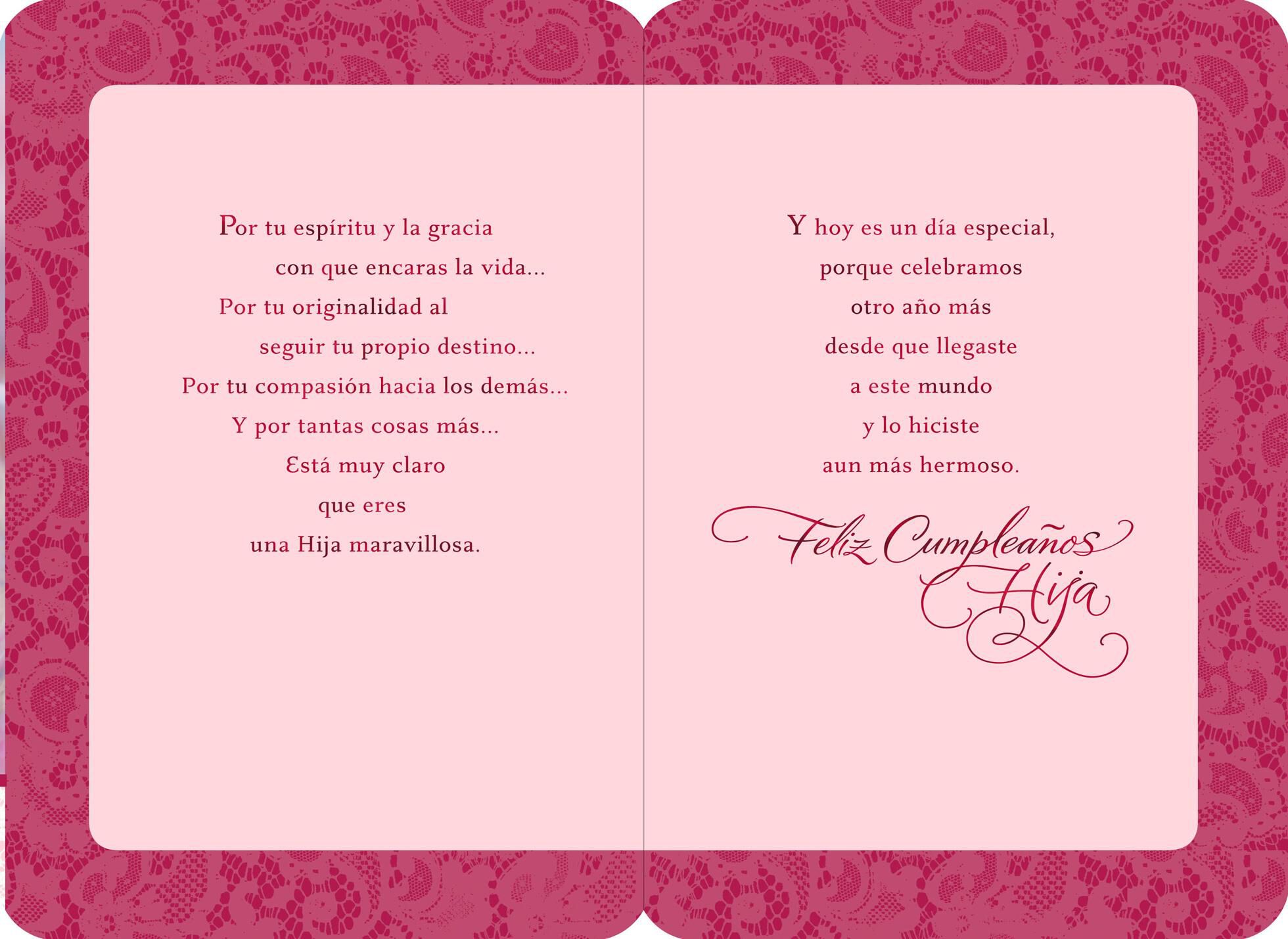 Pink Cupcake Spanish-Language Daughter Birthday Card