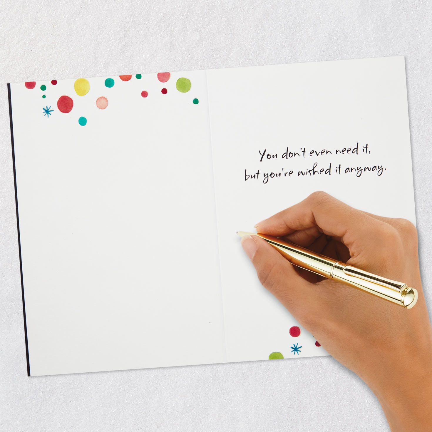 Confetti on Black Good Luck Card Signing card image number 6