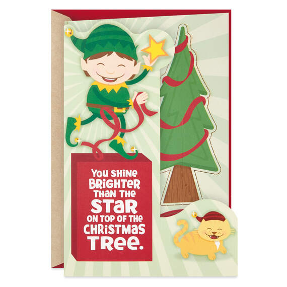 You Shine Bright Christmas Card With Stickers and Removable Tree, , large image number 1