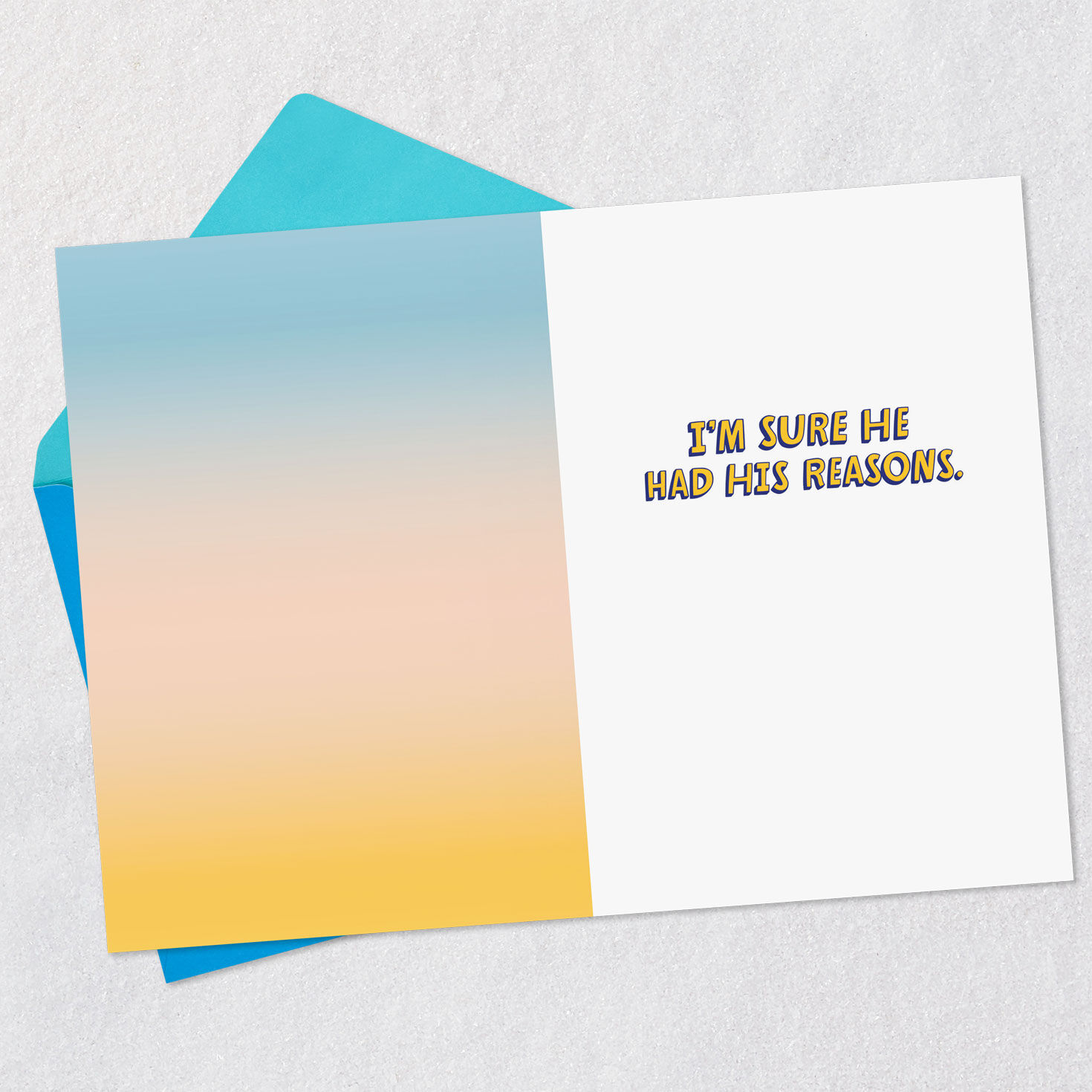 Heavenly Skies Over Mountains Father's Day Card Open card with envelope image number 3