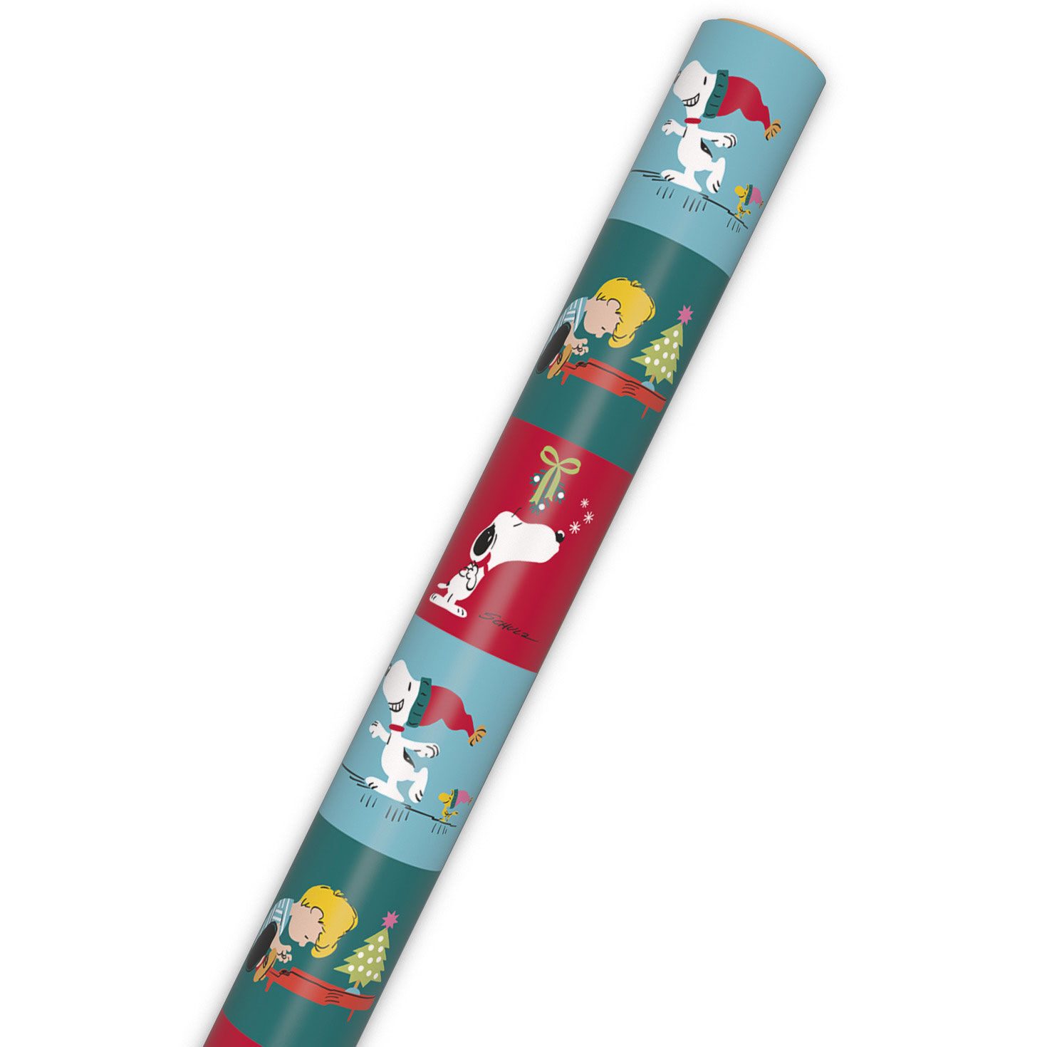 Peanuts Gang on Grid Christmas Wrapping Paper Roll Wrap Tube image number 6