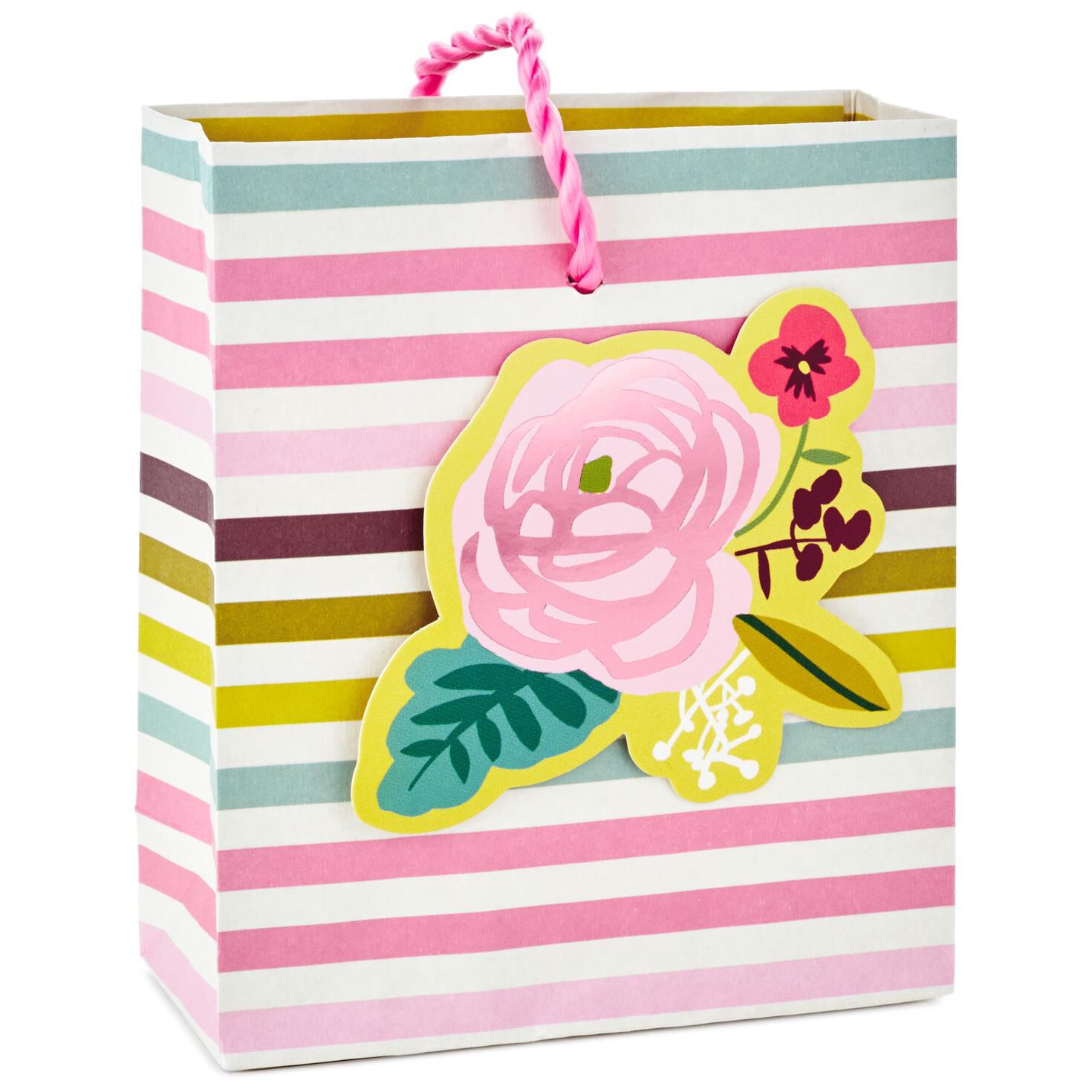 Stripes with Flower Gift Card Holder Mini Bag 4.5