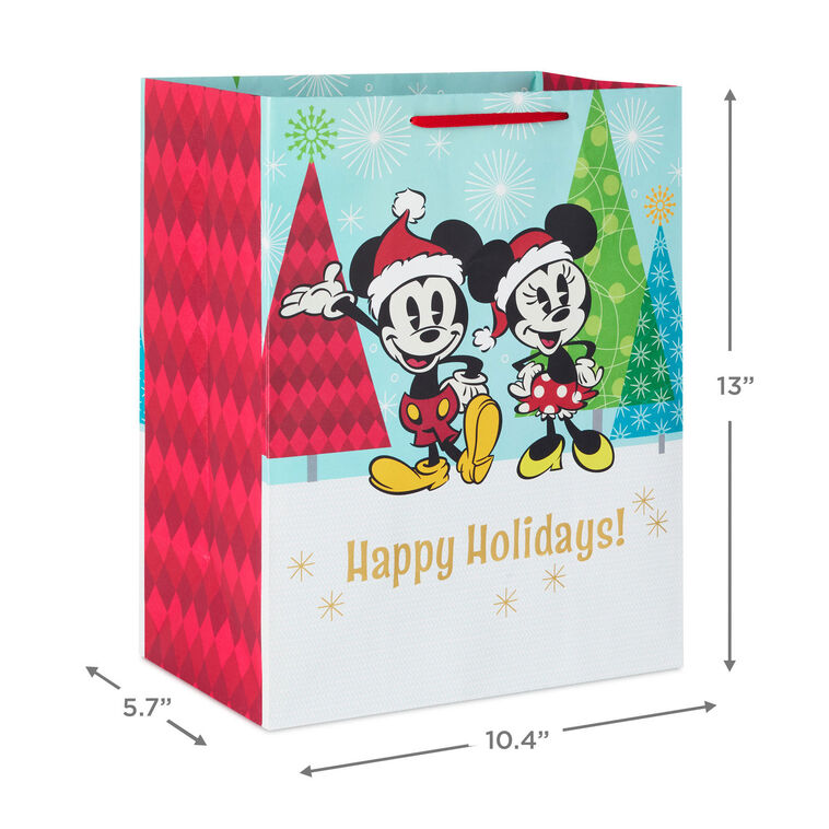 Disney Mickey and Minnie Large Christmas Gift Bag measurement image number 3