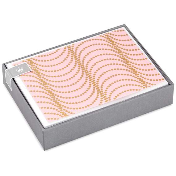 Blush Pink Gold Wave Blank Note Cards, Box of 10, , large image number 2