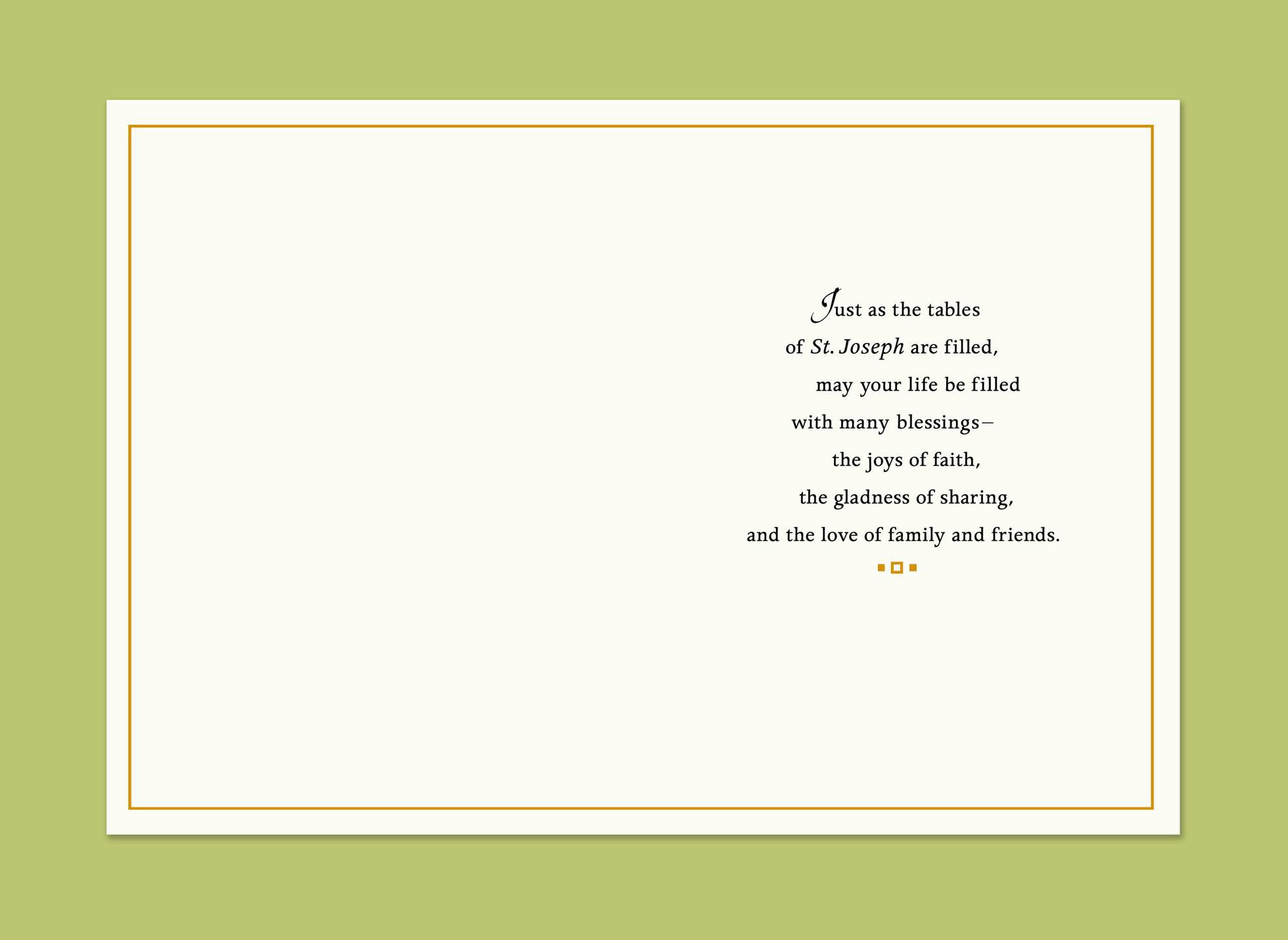 Lily of the Valley St. Joseph's Day Prayer Card