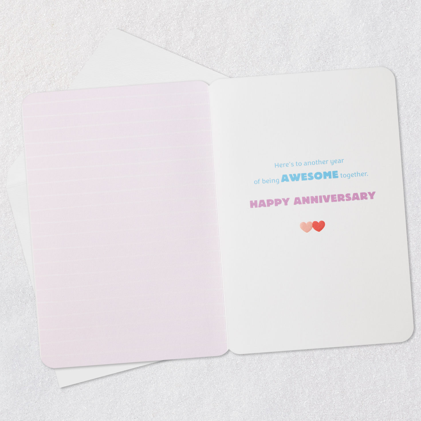 Two Hearts Dancing Anniversary Card for Couple Open card with envelope image number 3