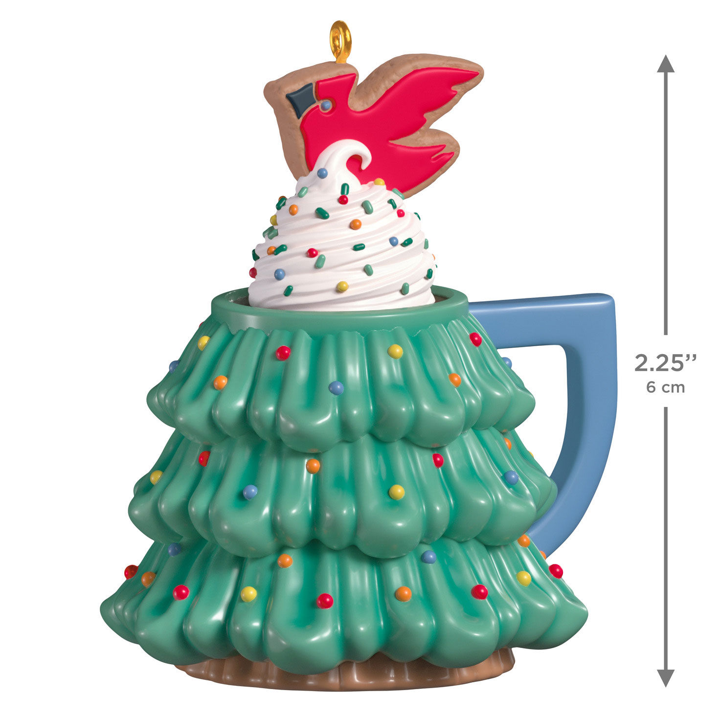 Christmas Tree With Bird Mug Keepsake Ornament measurement image number 3