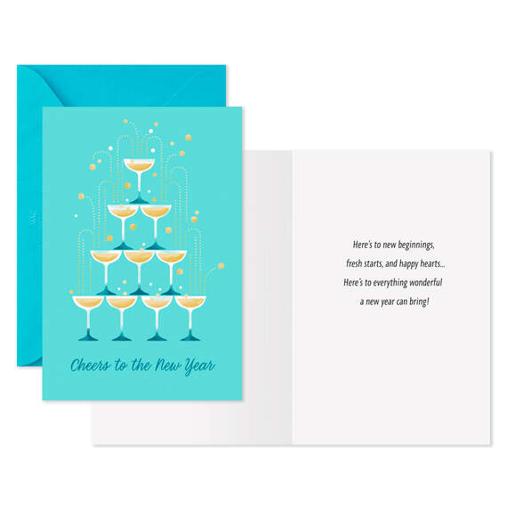 Champagne Tower New Year Cards, Pack of 6, , large image number 2