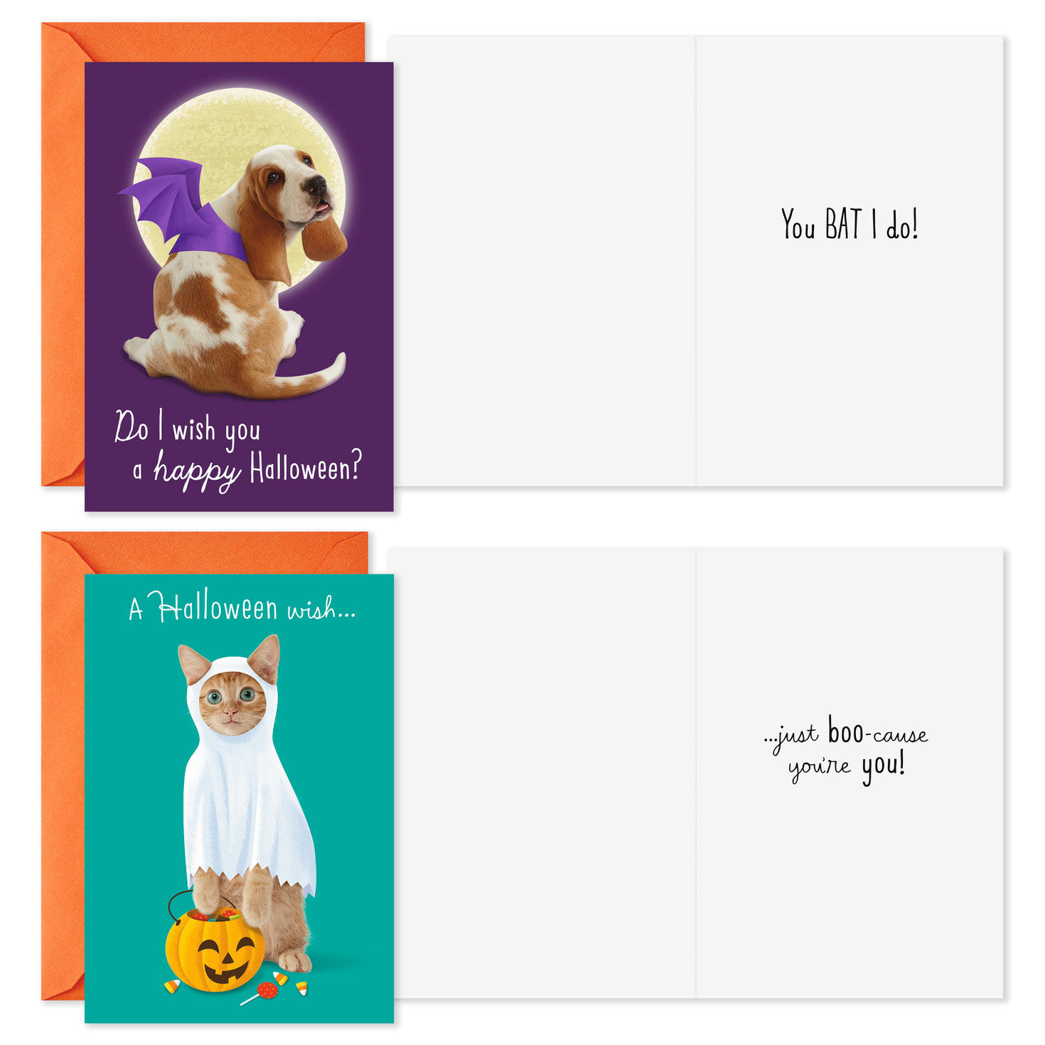 Costumed Dogs and Cats Halloween Cards Assortment Card Front with Sentiment image number 3