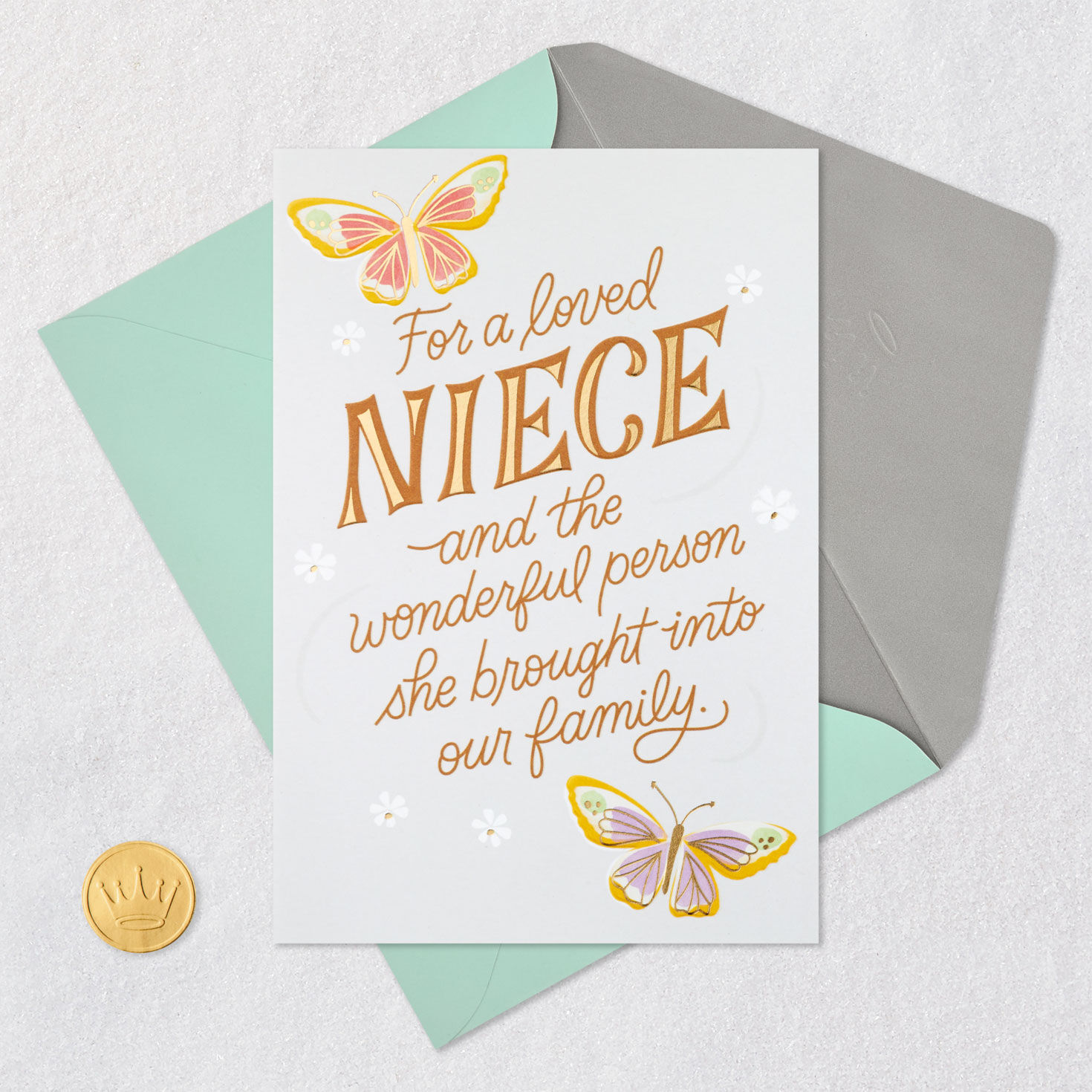 Surrounded by Love Wedding Card for Niece and Spouse, , large image number 5