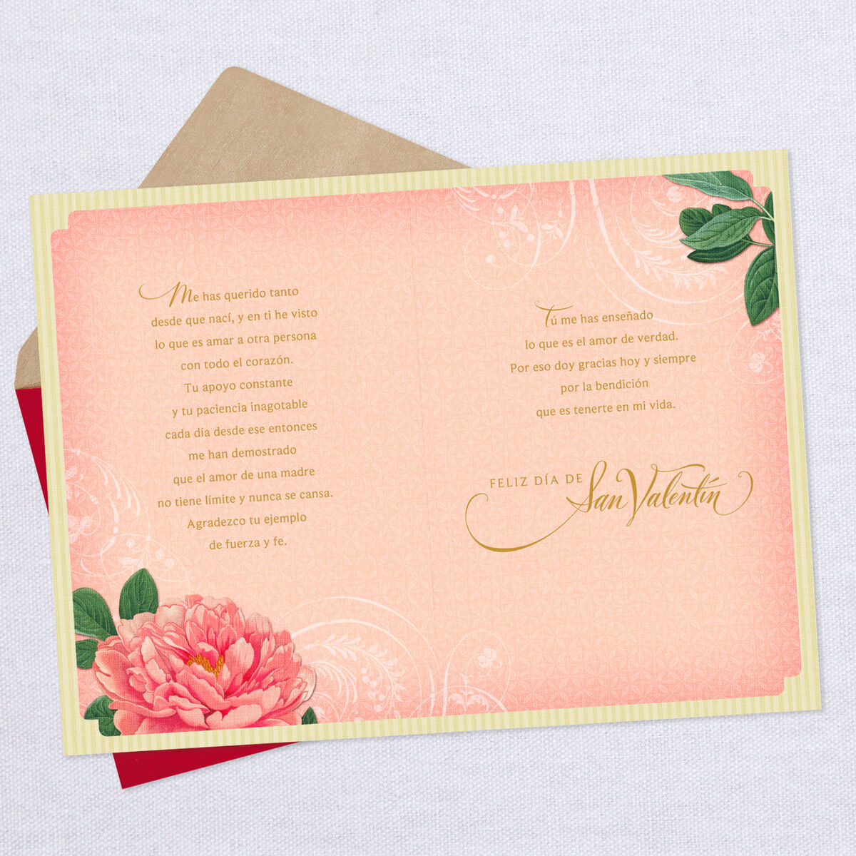 Mothers valentines quotes quote written Flowers for Mom Spanish-Language Valentine's Day Card - Greeting Cards