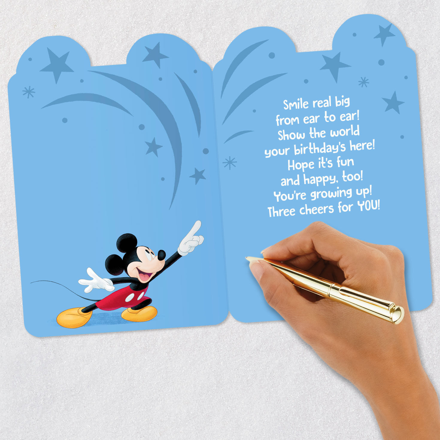 Mickey Mouse Red, Yellow, Blue Kids Birthday Card Signing card image number 6