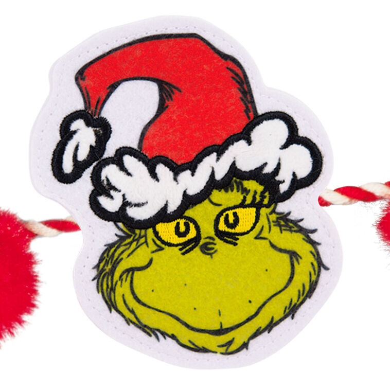 Grinch Felt Christmas Garland closeup view image number 5