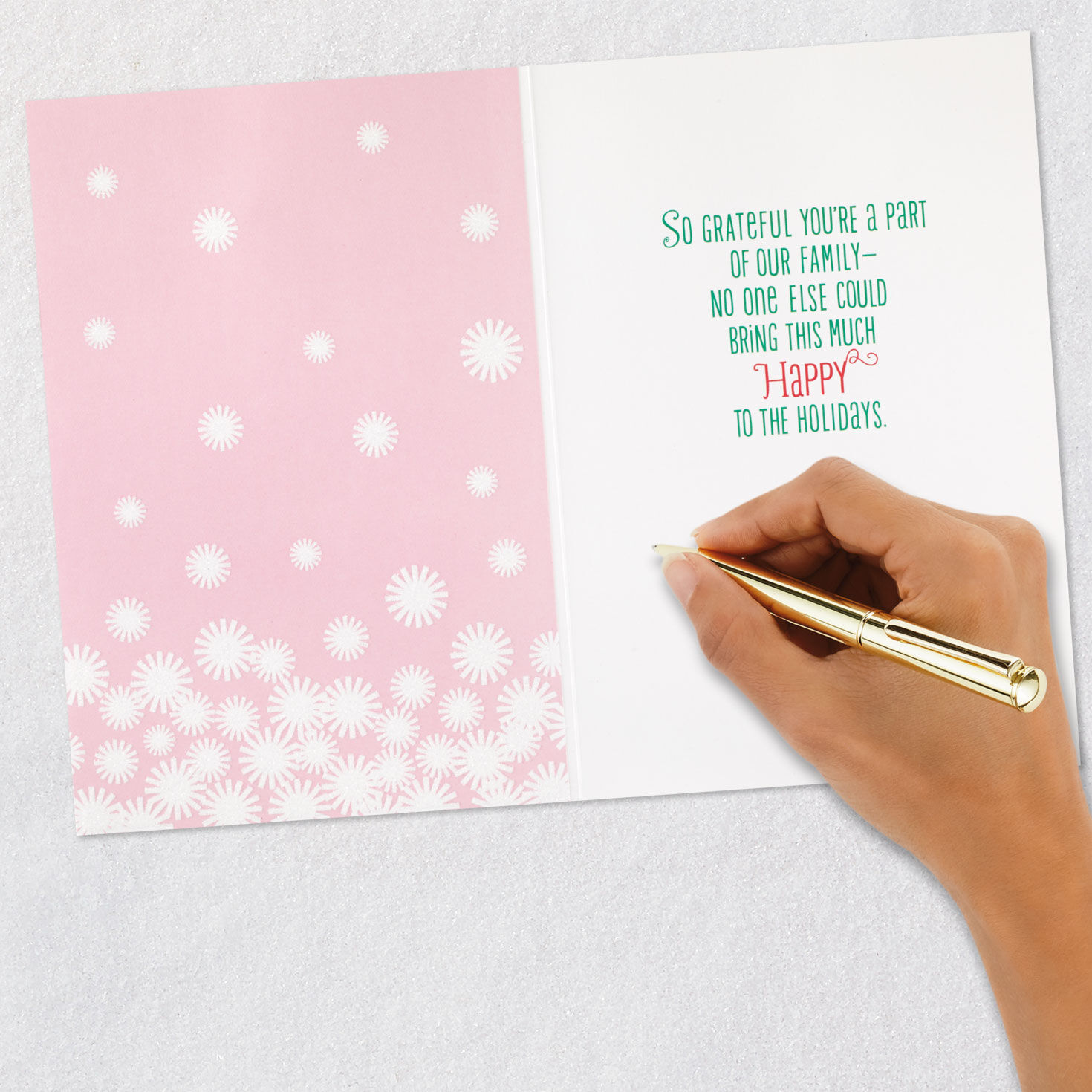 Cute Cat in Santa Hat Granddaughter Christmas Card Signing card image number 6