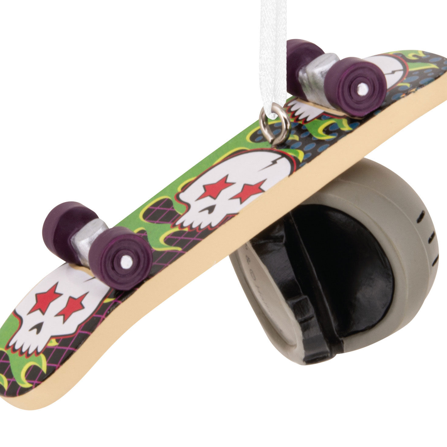Skateboard and Helmet Christmas Ornament closeup view image number 5