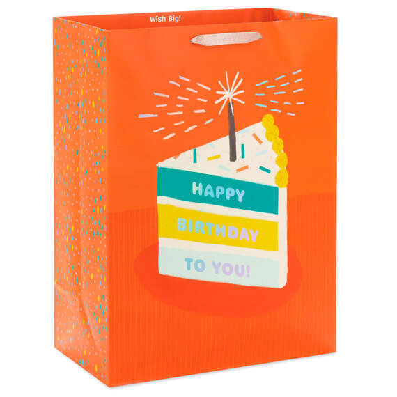 20" Slice of Birthday Cake Jumbo Gift Bag, , large image number 1