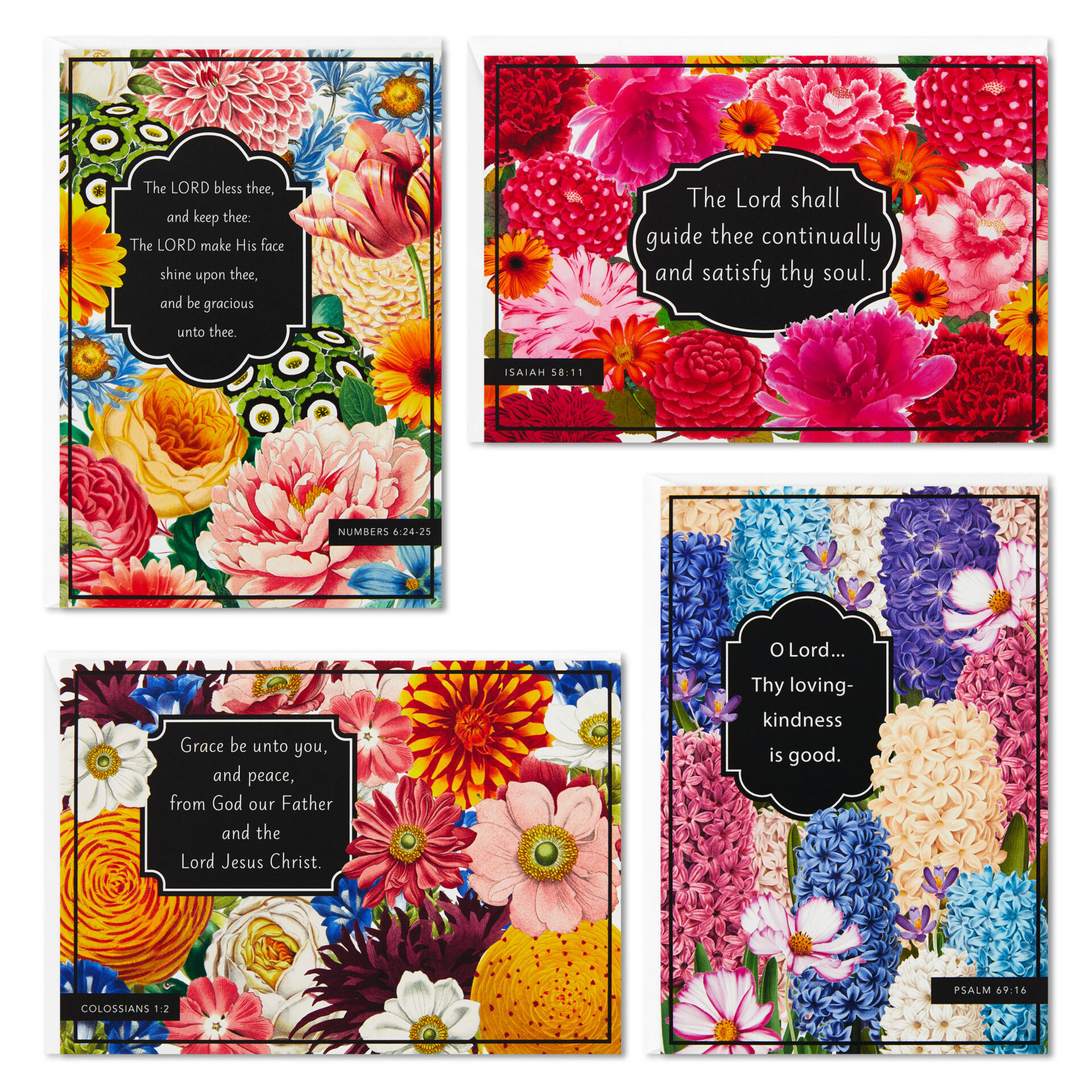 Floral Assorted Religious Thinking Of You Cards Box Of 12 Boxed