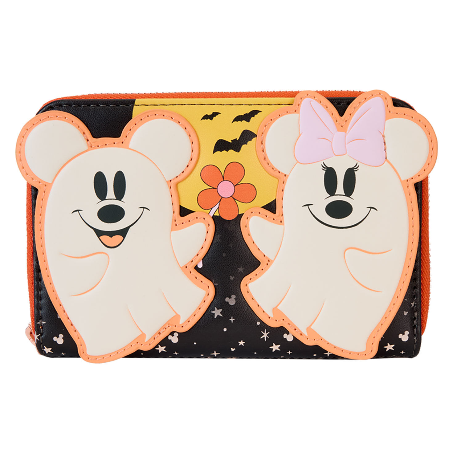 Loungefly Disney Mickey and Minnie Glow-in-the-Dark Ghosts Zip-Around Wallet