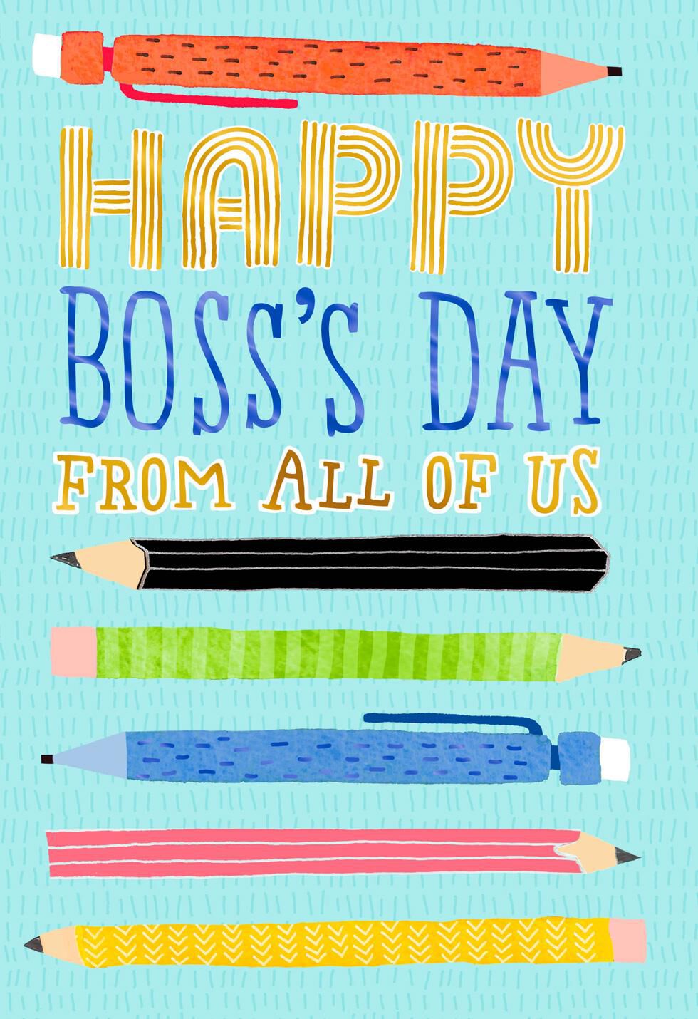 Pencils Boss's Day Card From Us