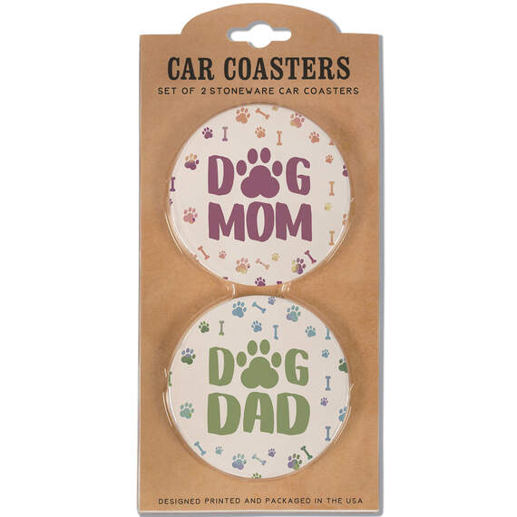 Carson Dog Mom & Dog Dad Car Coaster Set, , large image number 1