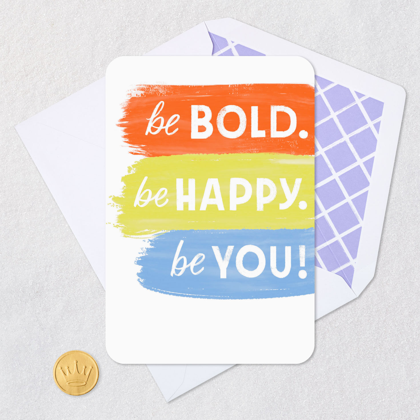 Be Bold, Be Happy, Be You Lettering Just Because Card Card Front Detail image number 5