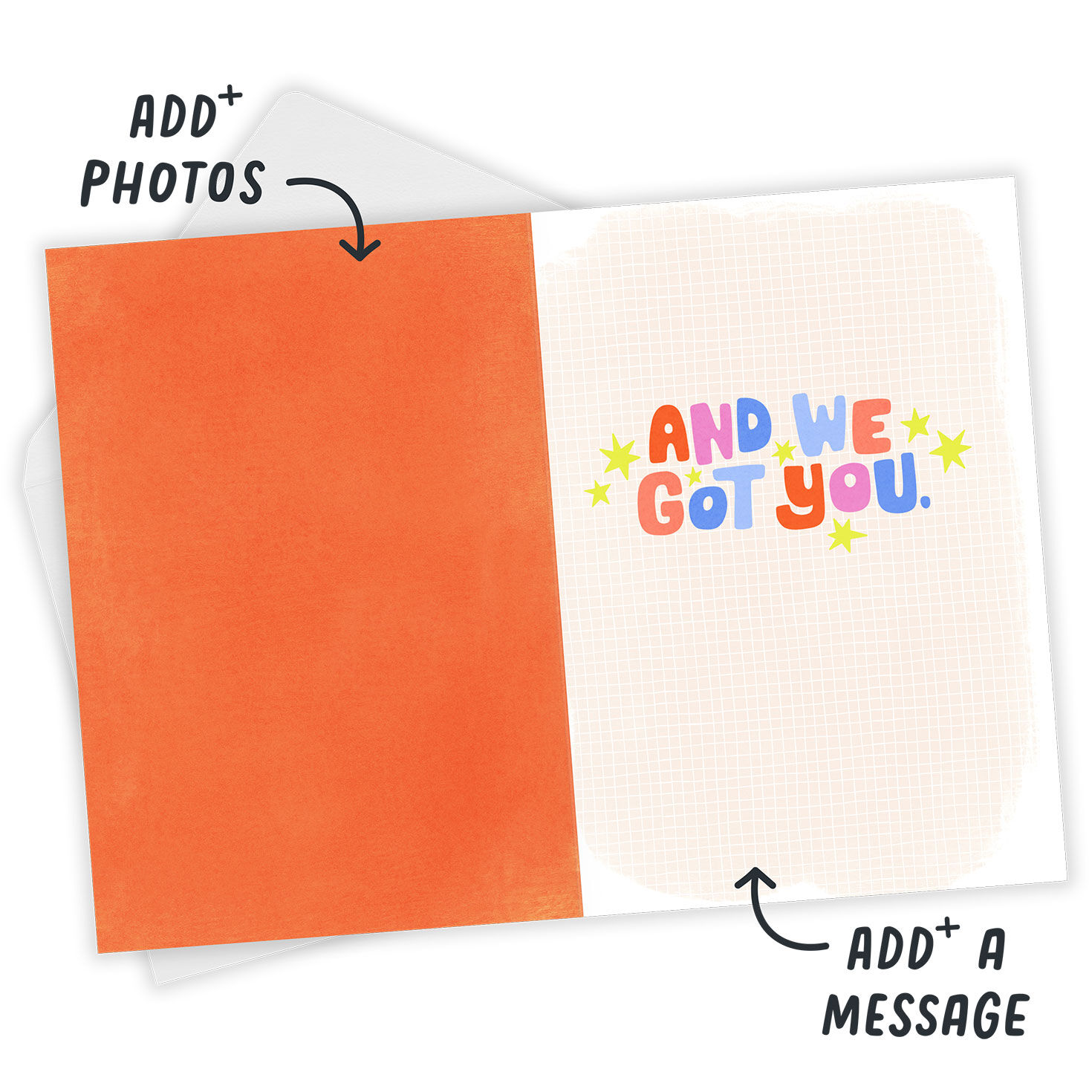 You Got This Colored Letters Personalized Card Open Card with Envelope indicating personalization image number 3