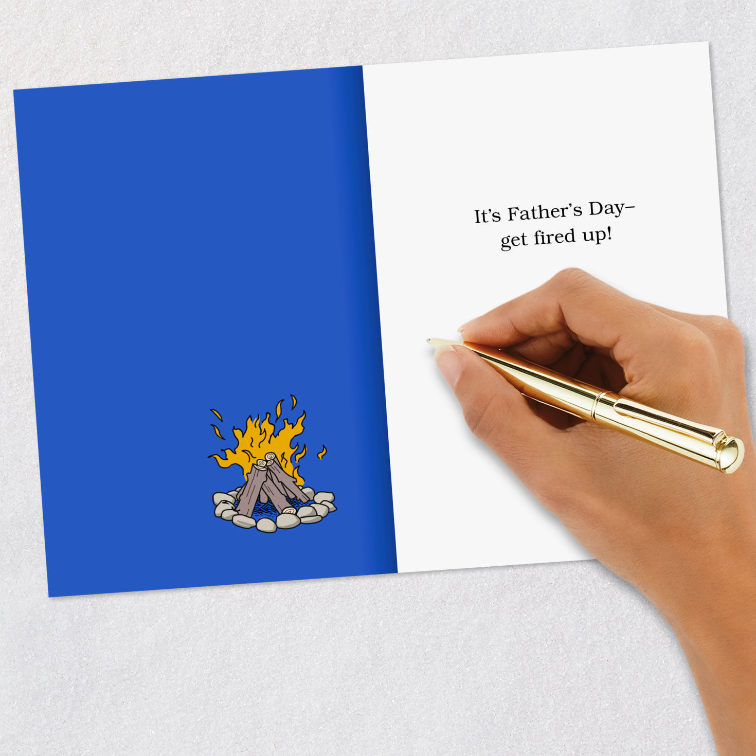 How to Start a Campfire Fart Funny Father's Day Card Signing card image number 6