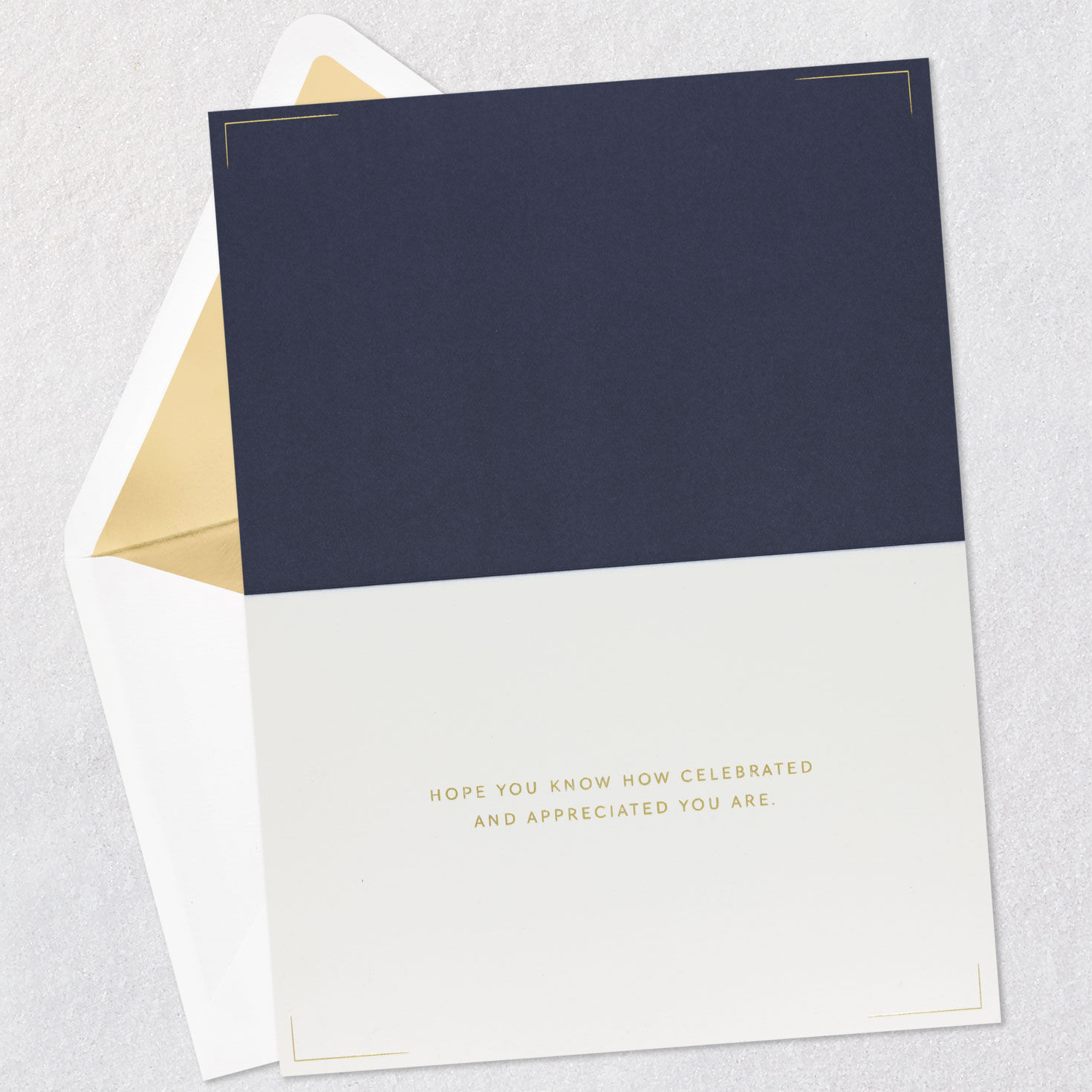 Navy Blue and Brown Dad Father's Day Card Open card with envelope image number 3