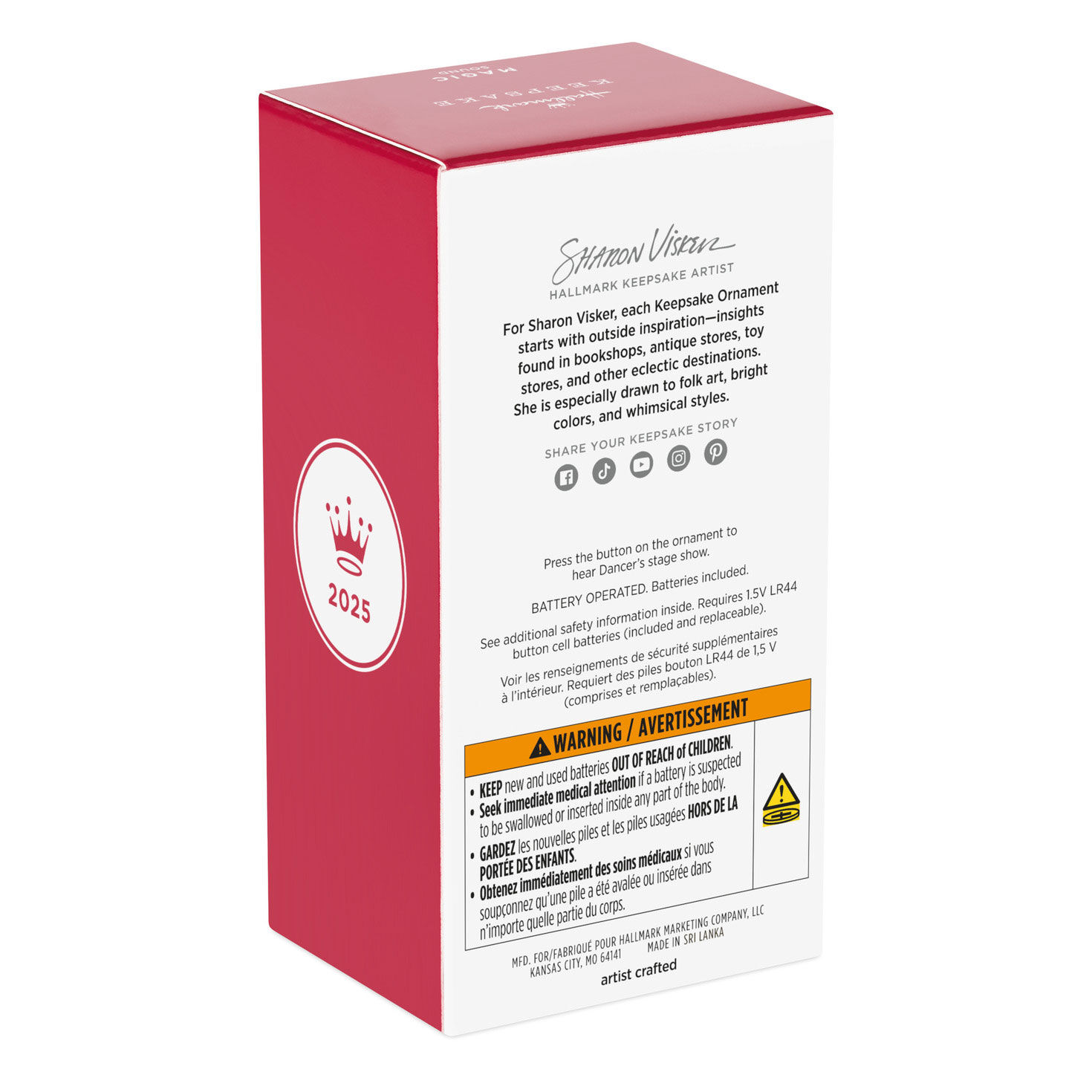 Reindeer Pole Dancer Keepsake Ornament package back image number 8