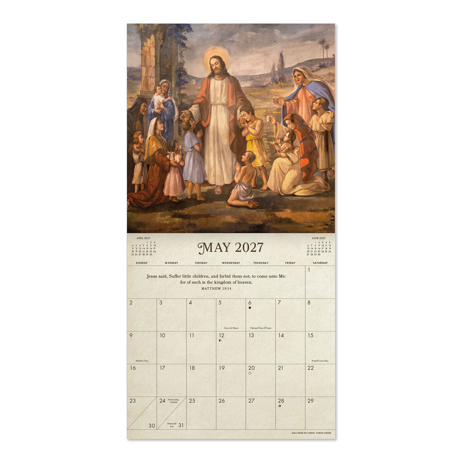 Jesus Light of World Christian 2027 Wall Calendar inside spread image number 4