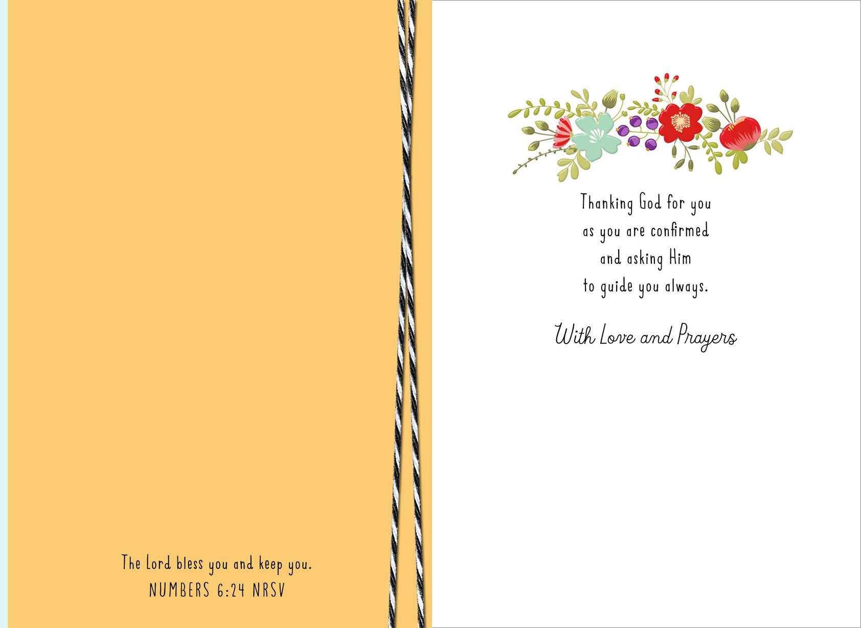Floral Wreath Religious Confirmation Card for Niece