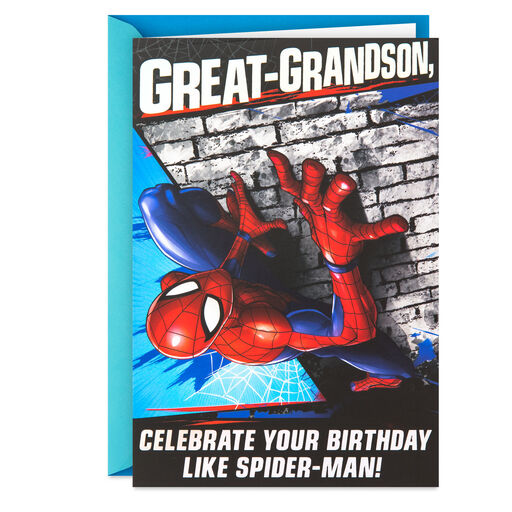 Marvel Spider-Man Fun and Adventure Birthday Card for Great-Grandson, 