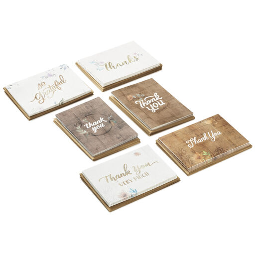 Rustic Chic Assorted Blank Thank-You Notes, Pack of 48, 