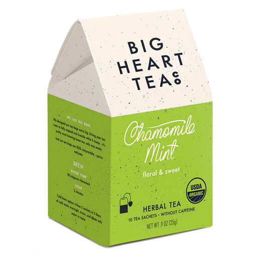 Big Heart Tea Co. Chamomile Mint Herbal Tea, 10 Sachets, 