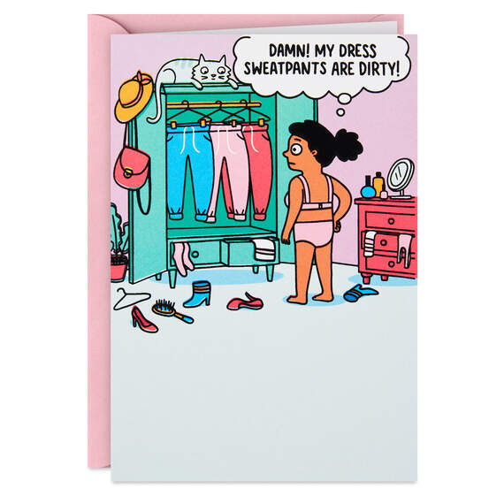 Classy Yet Comfy Funny Birthday Card, , large image number 1