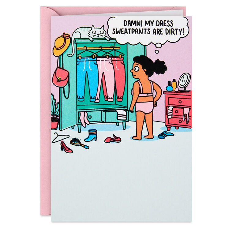 Classy Yet Comfy Funny Birthday Card