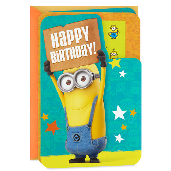 Despicable Me One in a Minion Birthday Card With Stickers, , large image number 1