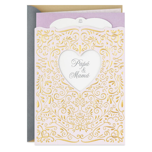 Heart of Our Family Spanish-Language Anniversary Card for Papá & Mamá With Keepsake Sentiment, 