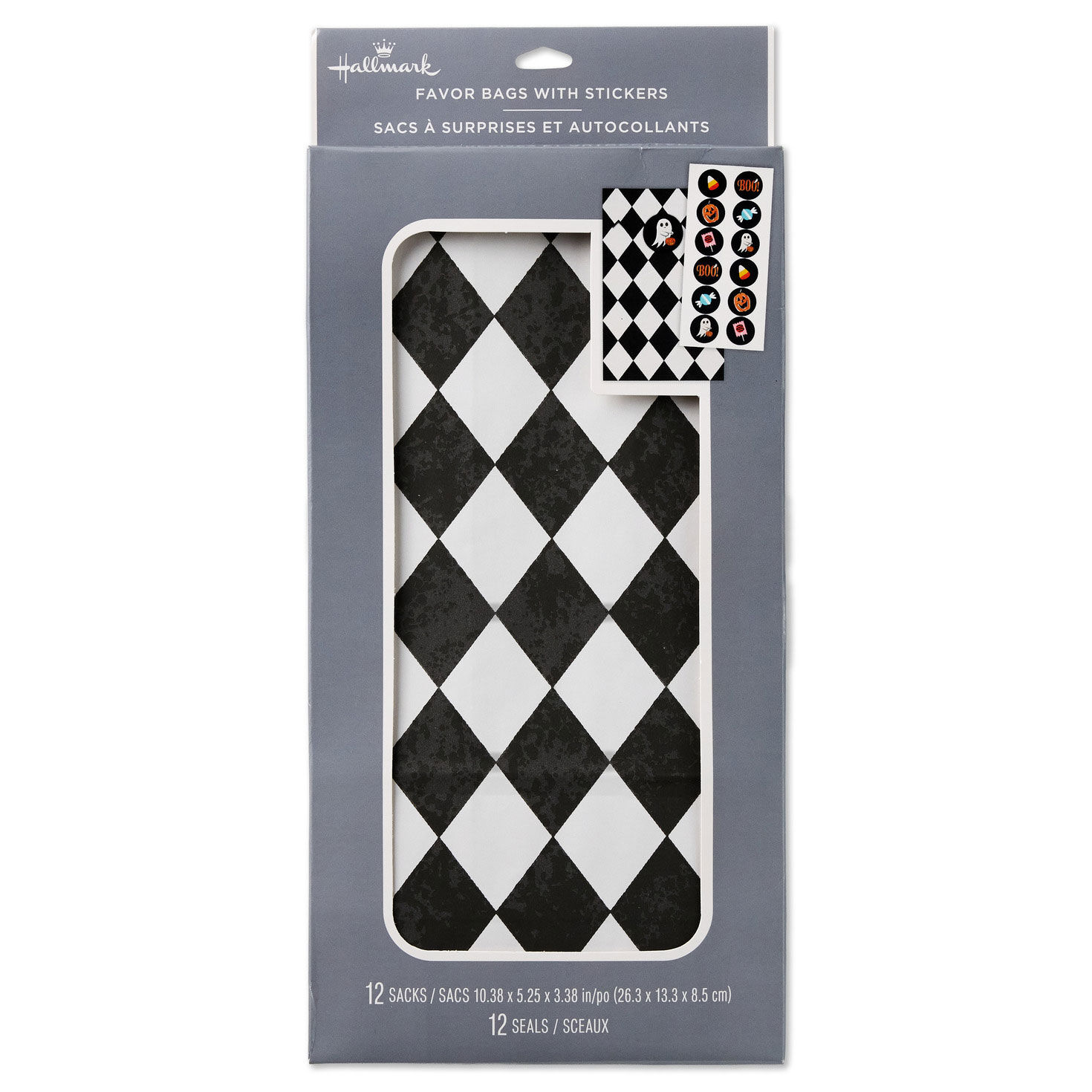 Black and Gray Diamonds Goody Bags with Stickers package front image number 7