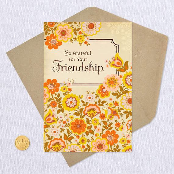 Grateful for Your Friendship Flowers Thanksgiving Card, , large image number 5