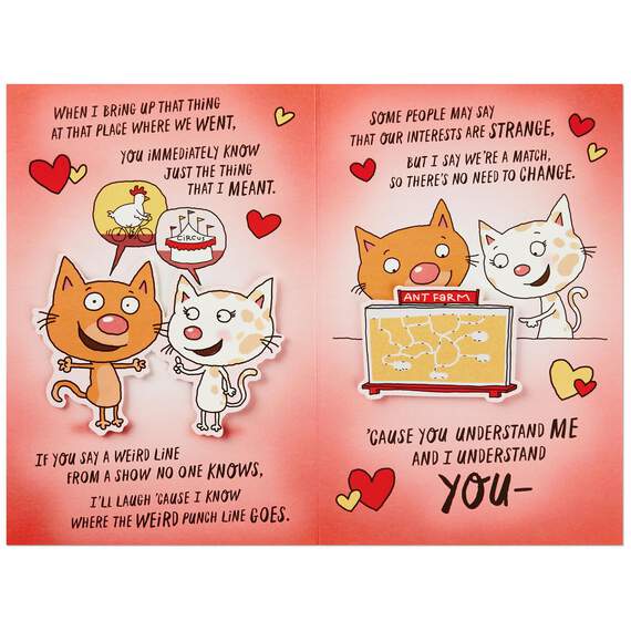 Funny Cats Valentine's Day Card for Wife, , large image number 2