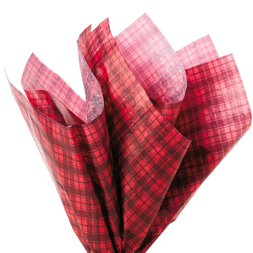 Red and Black Plaid Tissue Paper, 6 sheets, 