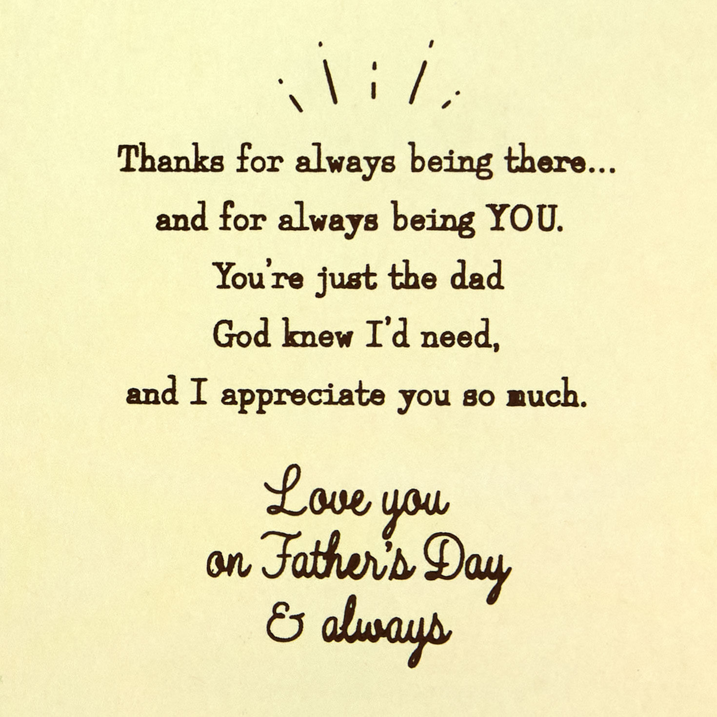 Sunlit Trees Religious Father's Day Card for Dad Sentiment image number 2