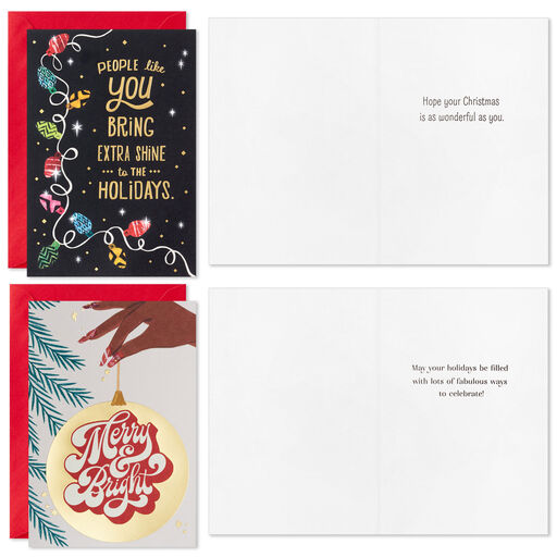 Vibrant Holidays Boxed Christmas Cards Assortment, Pack of 24, 