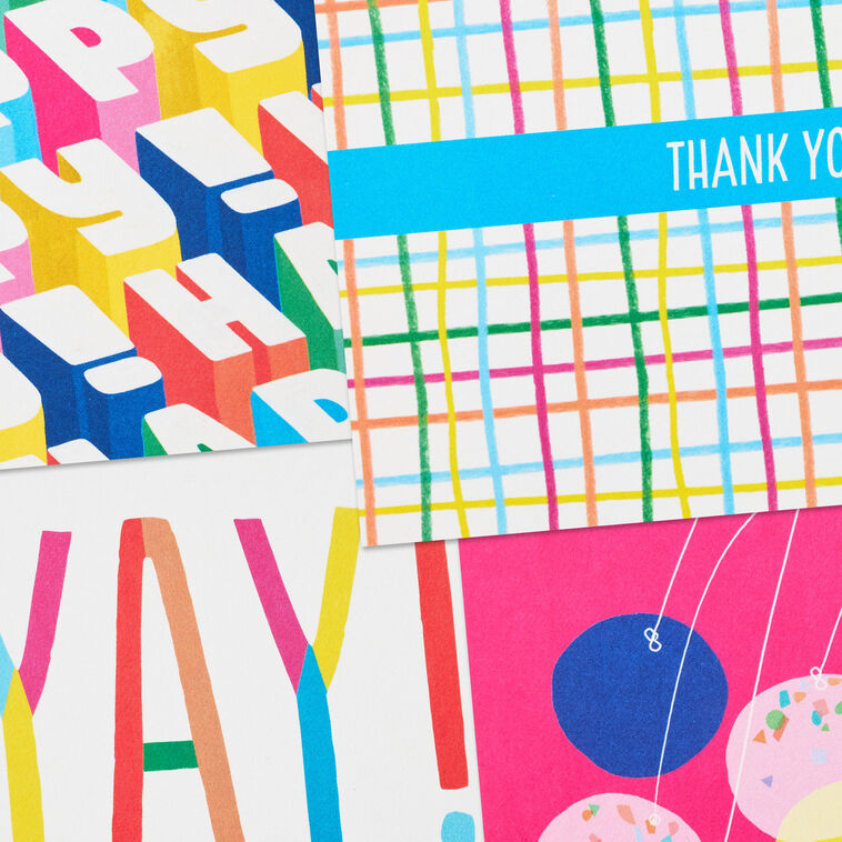 Hallmark Box Note Cards Colorful Celebration Assorted Blank Notes in Designed Box, Pack of 24 ...