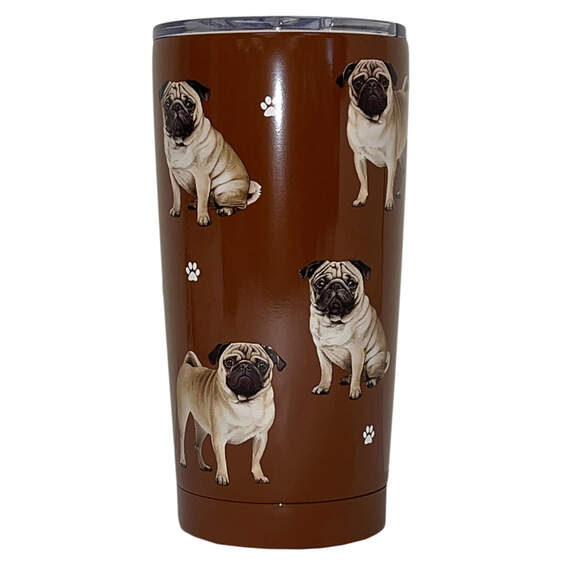 E&S Pets Pug Stainless Steel Tumbler, 20 oz.
