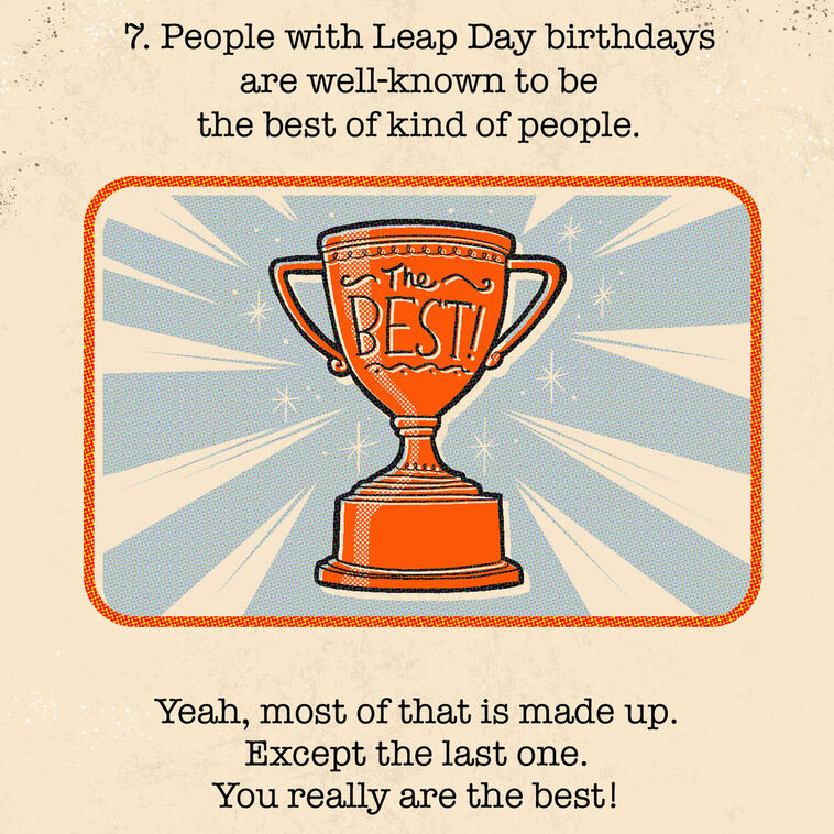 Fun Facts Funny Leap Day Birthday Card, , large image number 5