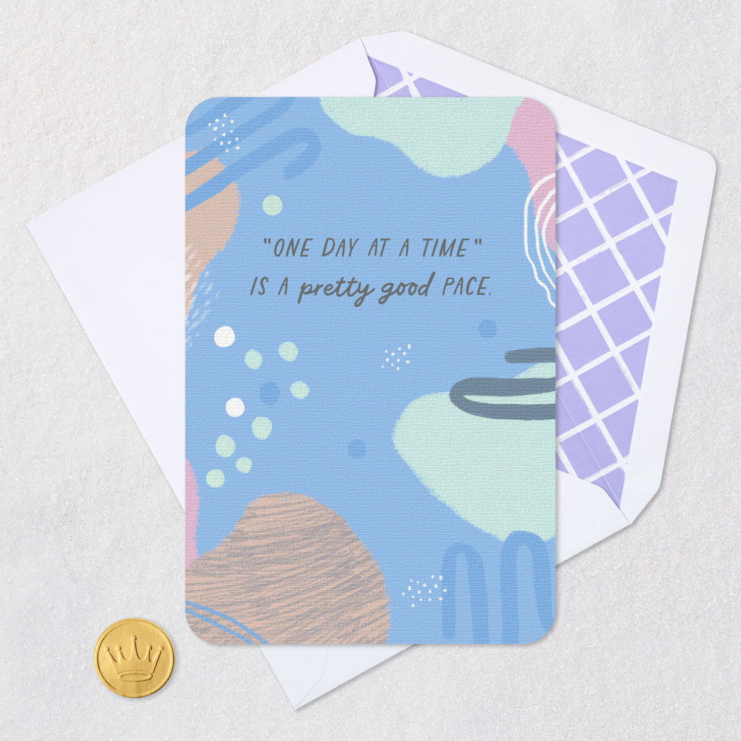 Abstract Pattern Encouragement Card Card Front with Envelope and Gold Seal image number 5