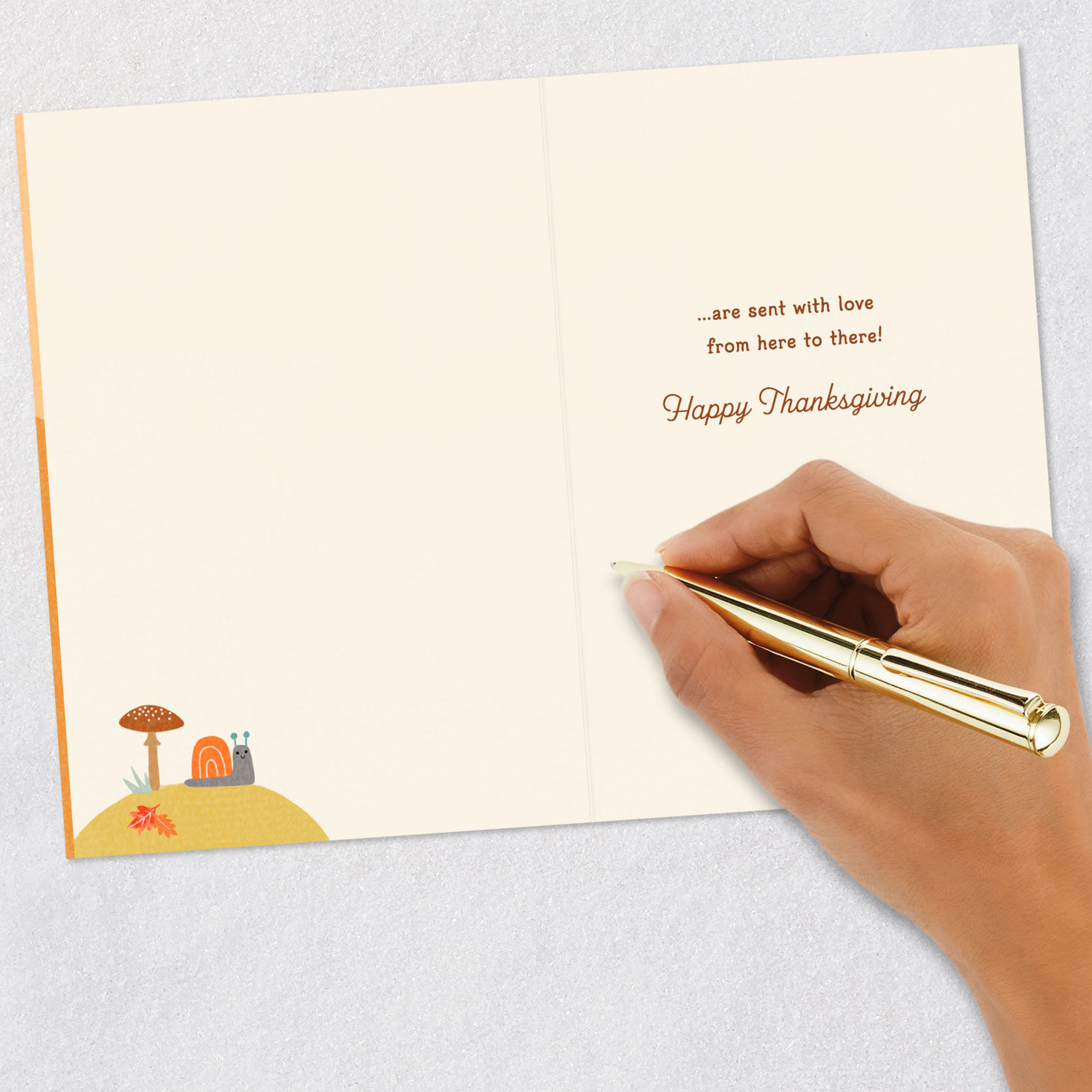 Cute Woodland Animal Picnic Thanksgiving Card Signing card image number 6